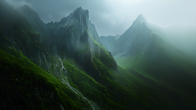 Ai Generiert, Berge, Landschaft, Oben