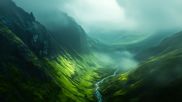 Ai Generiert, Berge, Senke, Landschaft
