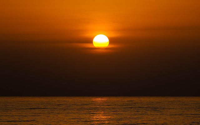 Zonsondergang, Natuur, Schemering, Zee