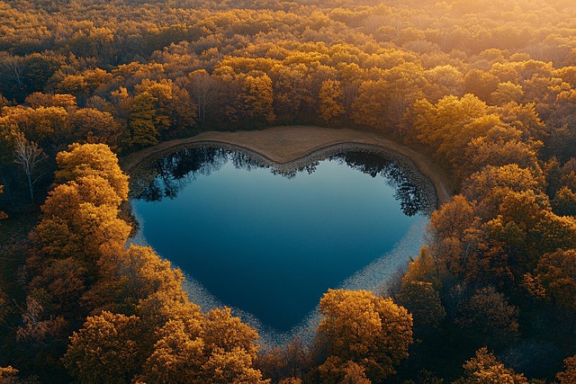 Free ai generated heart lake illustration