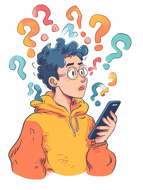 Free ai generated smartphone question marks illustration