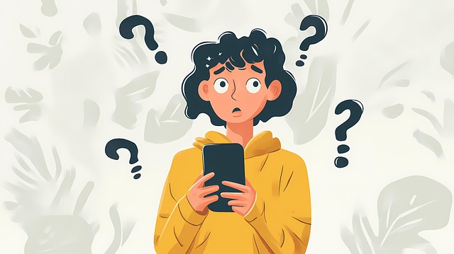 Free ai generated smartphone question marks illustration