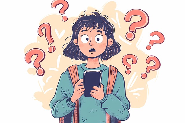 Free ai generated smartphone question marks illustration