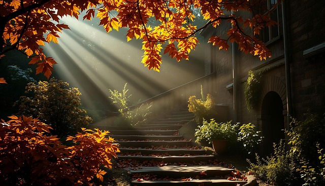 Free ai generated autumn leaves illustration