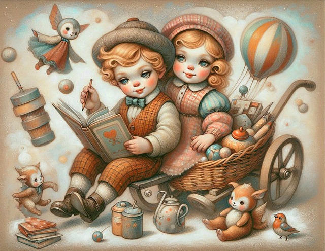 Free ai generated children nostalgic scene illustration