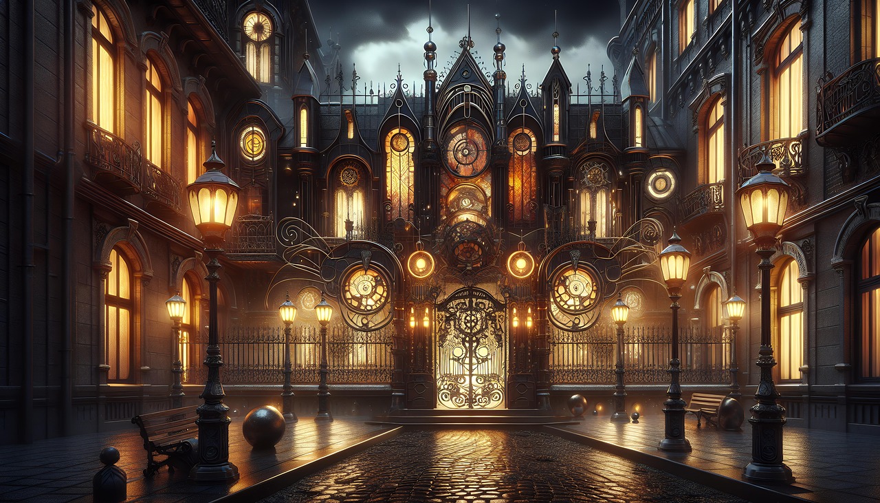 Download free HD stock image of Ai Generated Luxurious Estate Free ai generated luxurious estate ornate gate illustration