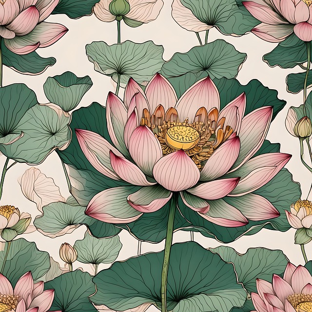 Download Lotus Flowers, Pattern, Pink. Royalty-Free Stock Illustration ...