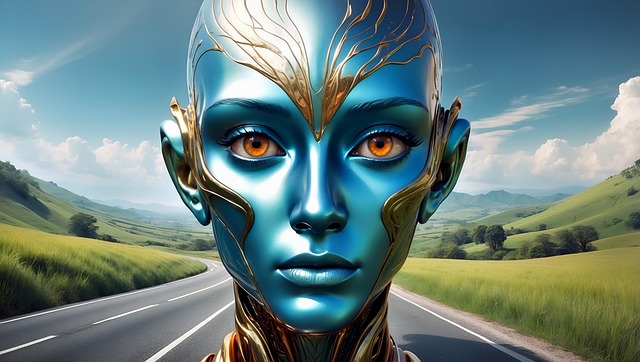 Download free HD stock image of Ai Generated Road Free ai generated road robot illustration