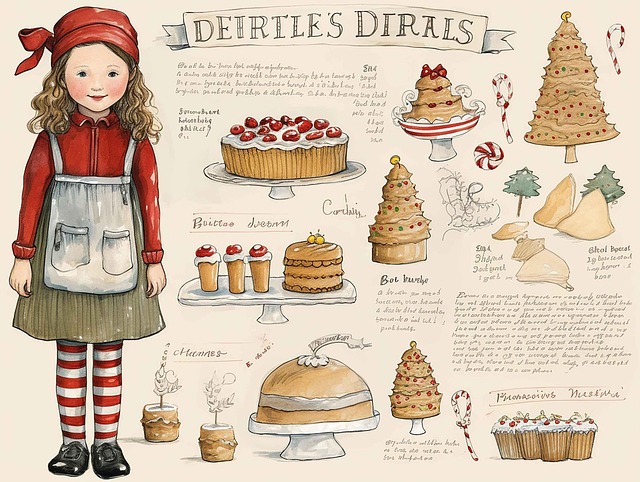 Free ai generated girl pastry illustration