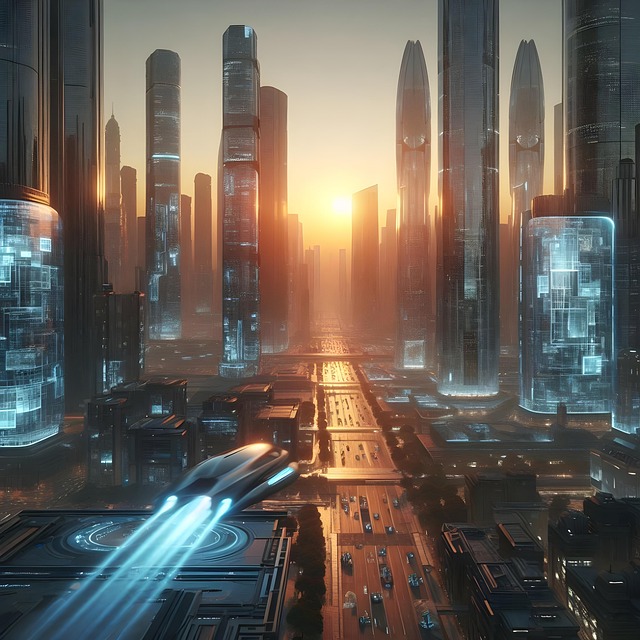 Free ai generated city futuristic illustration