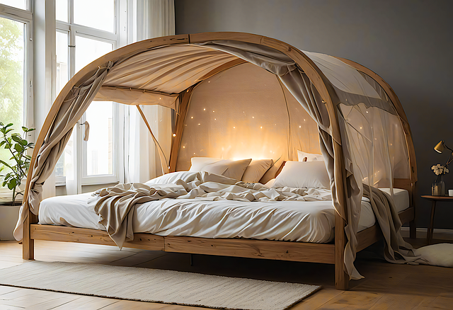 Free ai generated bed double bed illustration