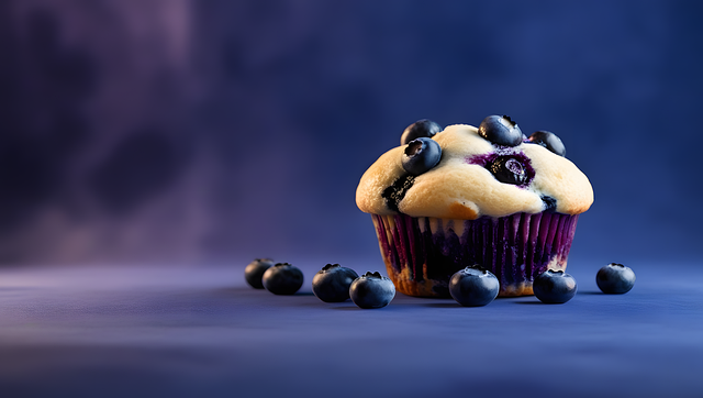 Free ai generated blueberry muffin illustration