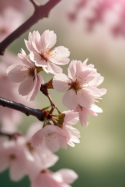 Download free HD stock image of Ai Generated Cherry Blossoms Free ai generated cherry blossoms pink illustration