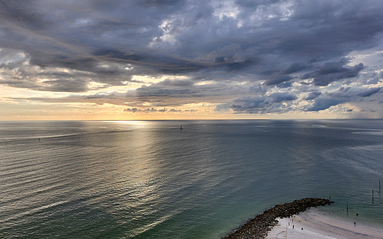 Strand, Zeilboot, Wolken, Florida, Golf