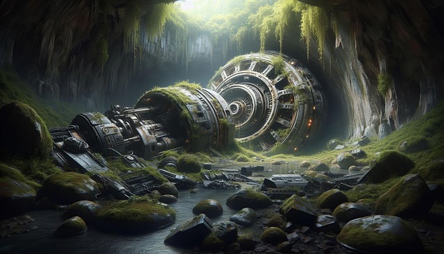 Download free HD stock image of Ai Generated Spaceship Free ai generated spaceship crash illustration