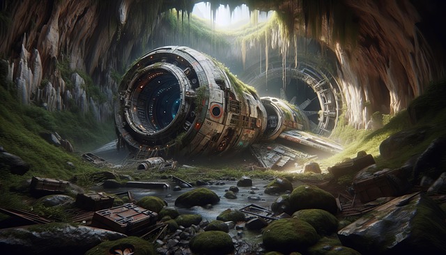 Download free HD stock image of Ai Generated Spaceship Free ai generated spaceship crash illustration