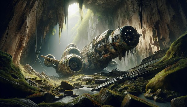 Download free HD stock image of Ai Generated Spaceship Free ai generated spaceship crash illustration