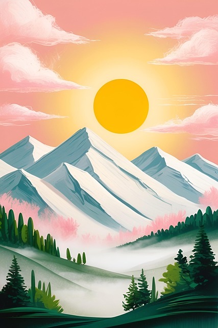 Zonsondergang, Bergen, Landschap, Natuur