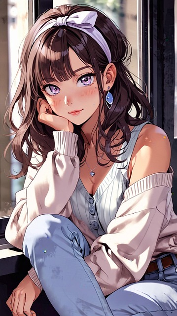Anime, Meisje, Raam, Zonlicht