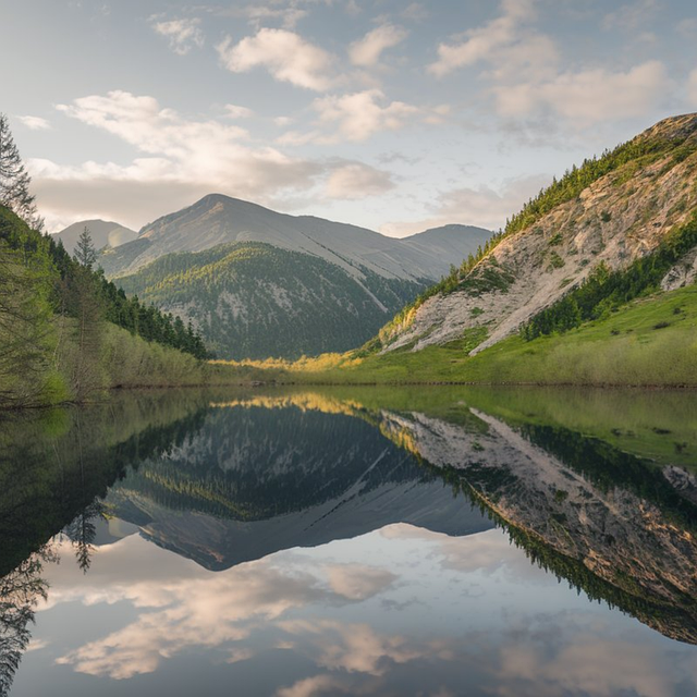 Free mountain lake landscape illustration