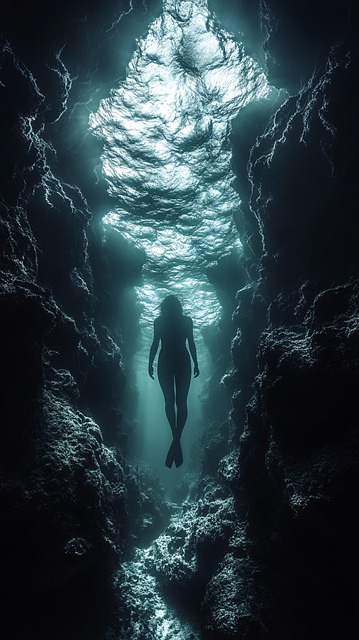 Free ai generated underwater diver illustration
