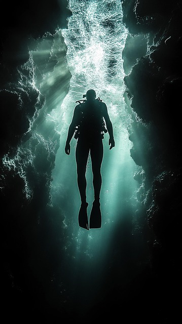 Free ai generated underwater diver illustration