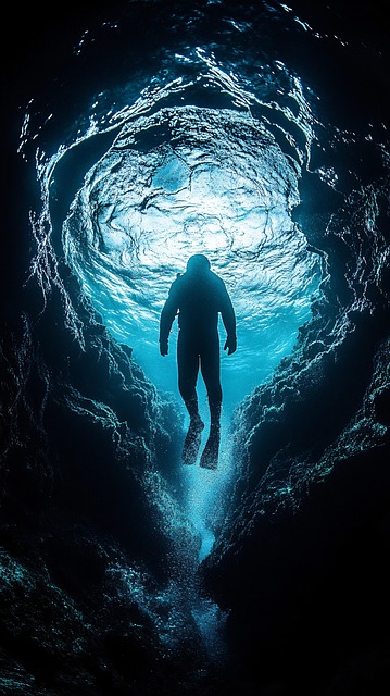 Free ai generated underwater diver illustration