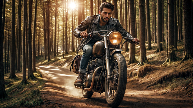 Free ai generated motorcycle rider illustration