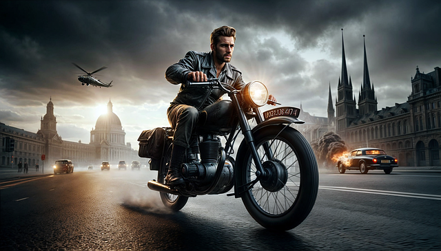 Free ai generated motorcycle rider illustration