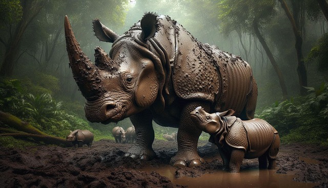 Free rhinoceros animal mammal illustration