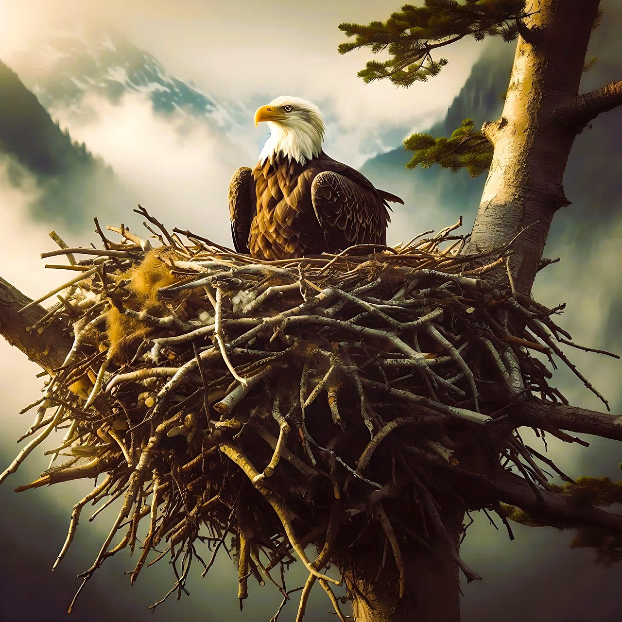 Download Ai Generated, Eagle, Nest. Royalty-Free Stock Illustration ...