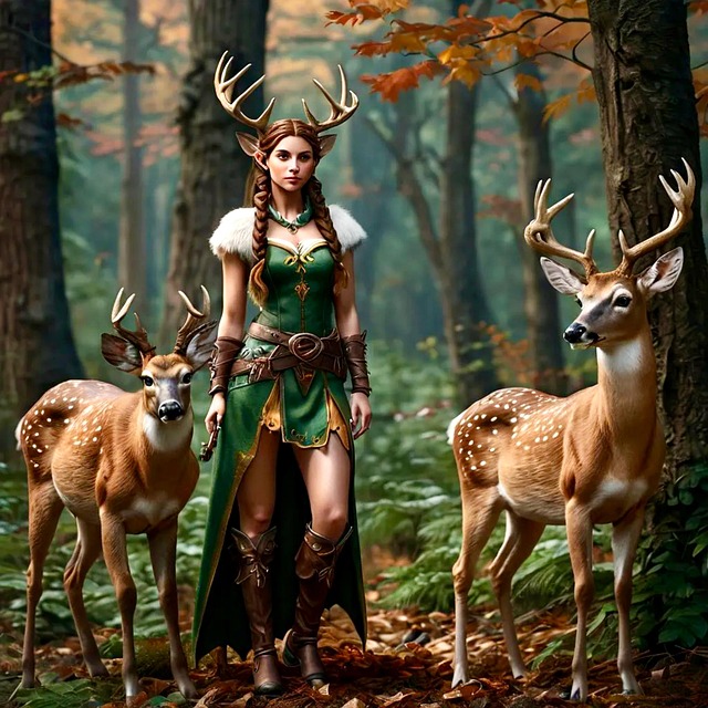 Free ai generated elf ranger illustration