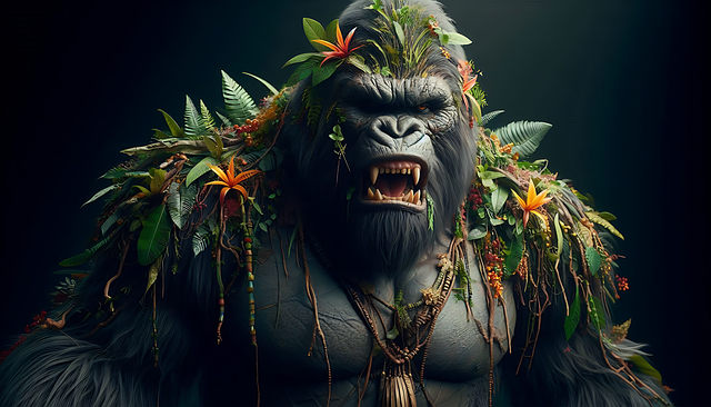 King Kong, Gorilla, By, Natur, Fantasi