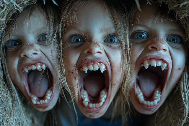 Free ai generated children vampire illustration