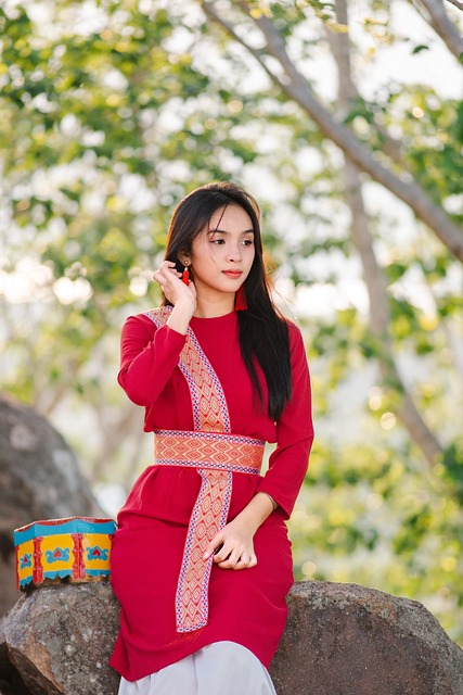 Frau, Vietnam, Modell, Traditionell