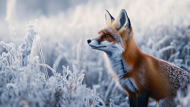 Free fox frost winter illustration