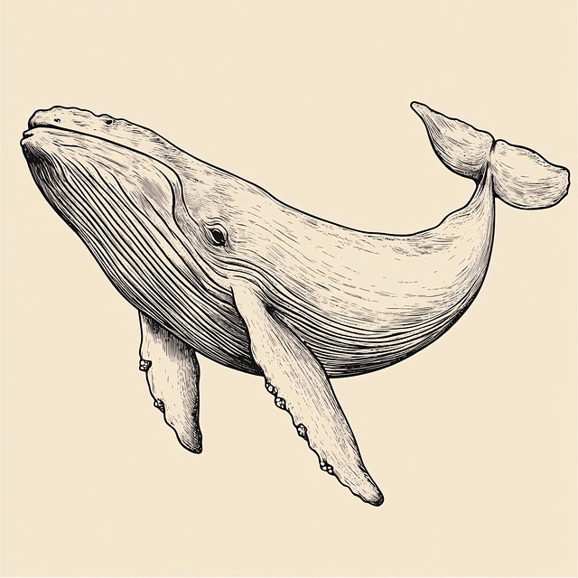 Free whale drawing humpback illustration
