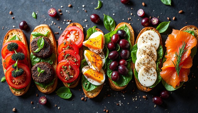 Free ai generated canapes toast illustration