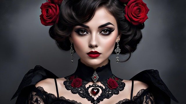 Free ai generated woman roses illustration