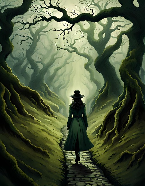 Free ai generated woman path illustration