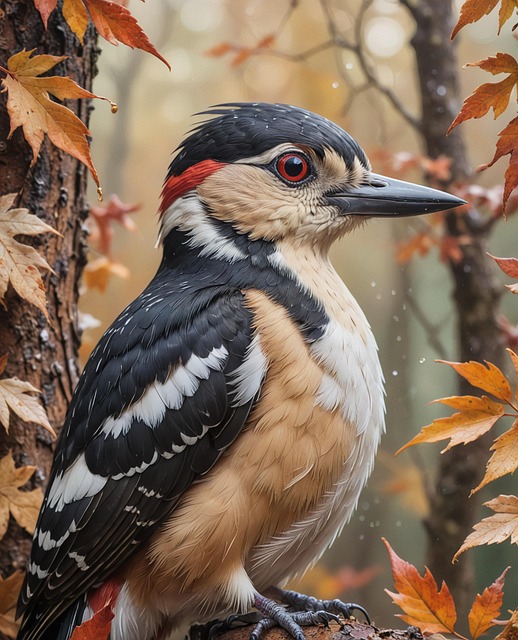 Ai Generiert, Buntspecht, Vogel, Herbst