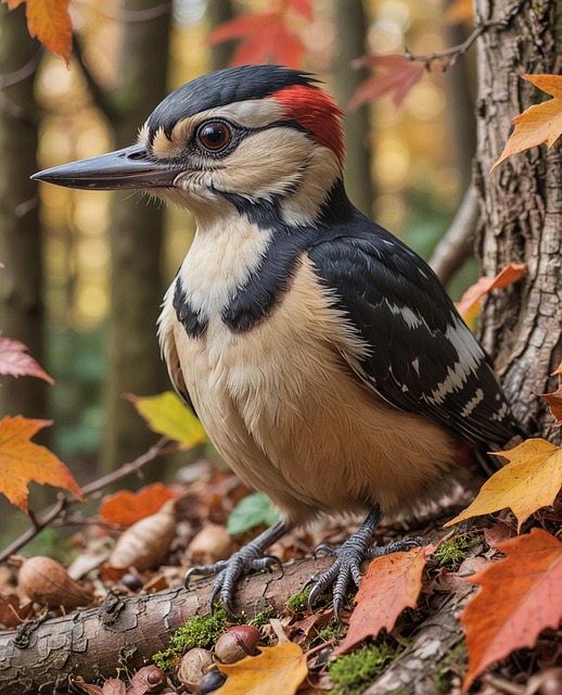 Ai Generiert, Buntspecht, Vogel, Herbst