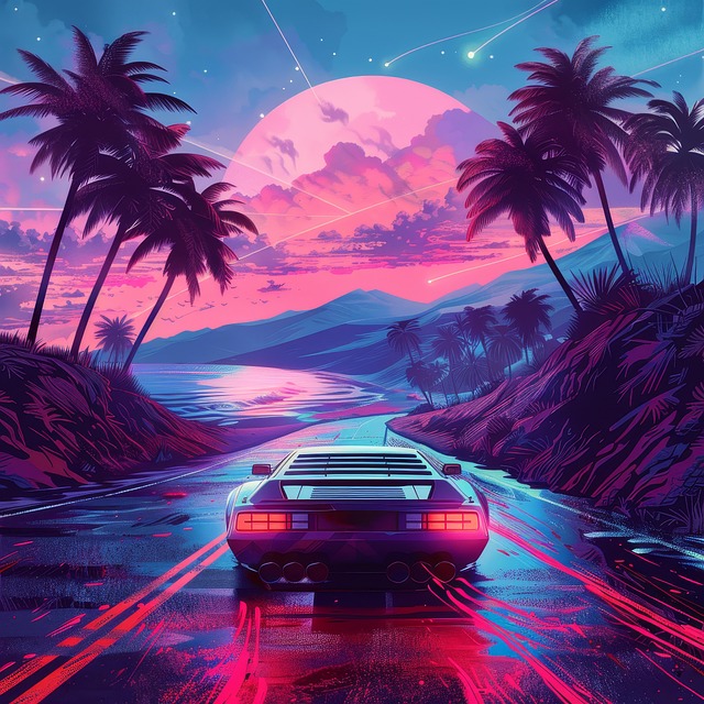 Free ai generated car night illustration