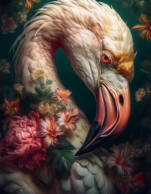 Free ai generated flamingo bird illustration