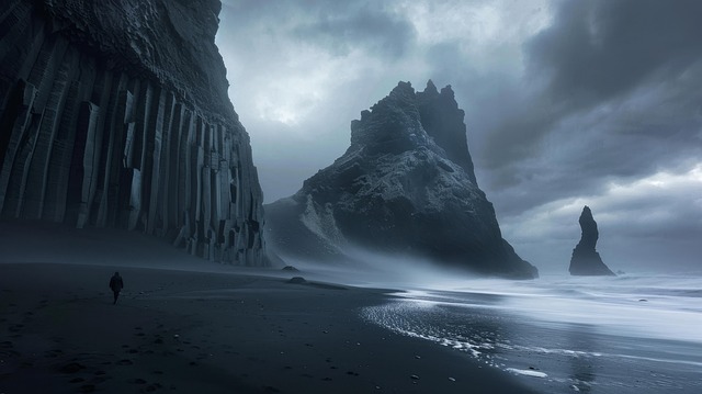 Free ai generated man coastline illustration
