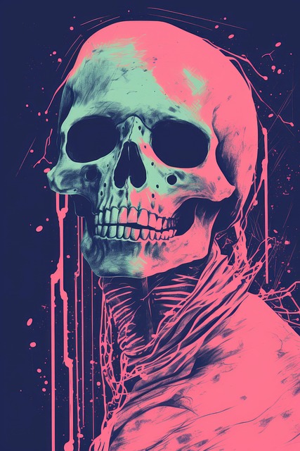 Free ai generated human skull human face illustration