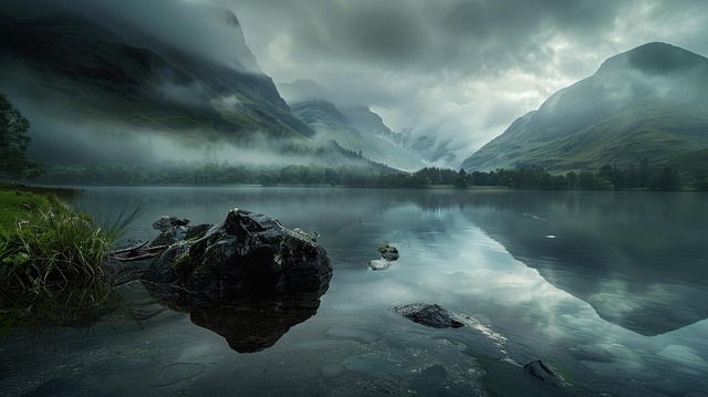 Free nature mountain water illustration