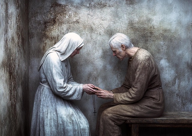 Download free HD stock image of Ai Generated Nun Free ai generated nun elderly man illustration