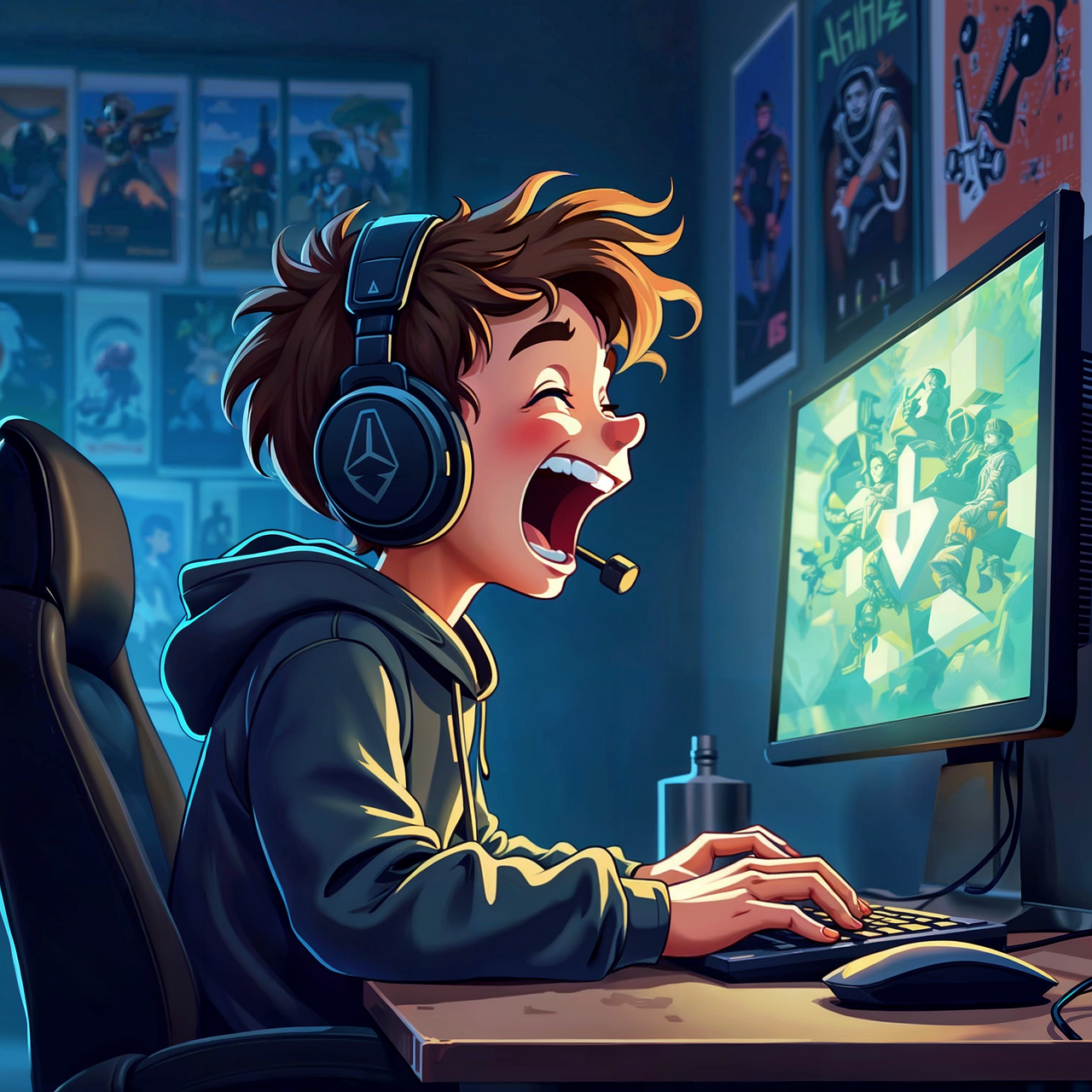 Download Boy, Gamer, Computer. Royalty-Free Stock Illustration Image ...