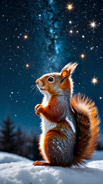 Free ai generated squirrel winter illustration
